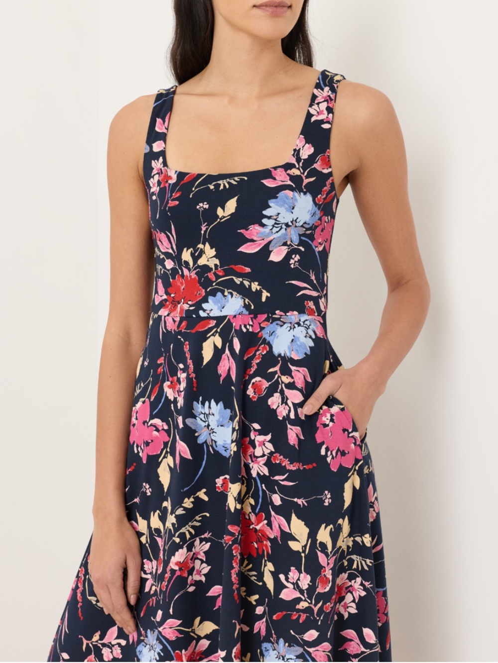 NWT Pact Organic Fit & Flare Square Neck Dress - Picture 3 of 9